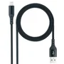 Nanocable Cable Lightning a USB 2.0 Negro Mallado, 1 m